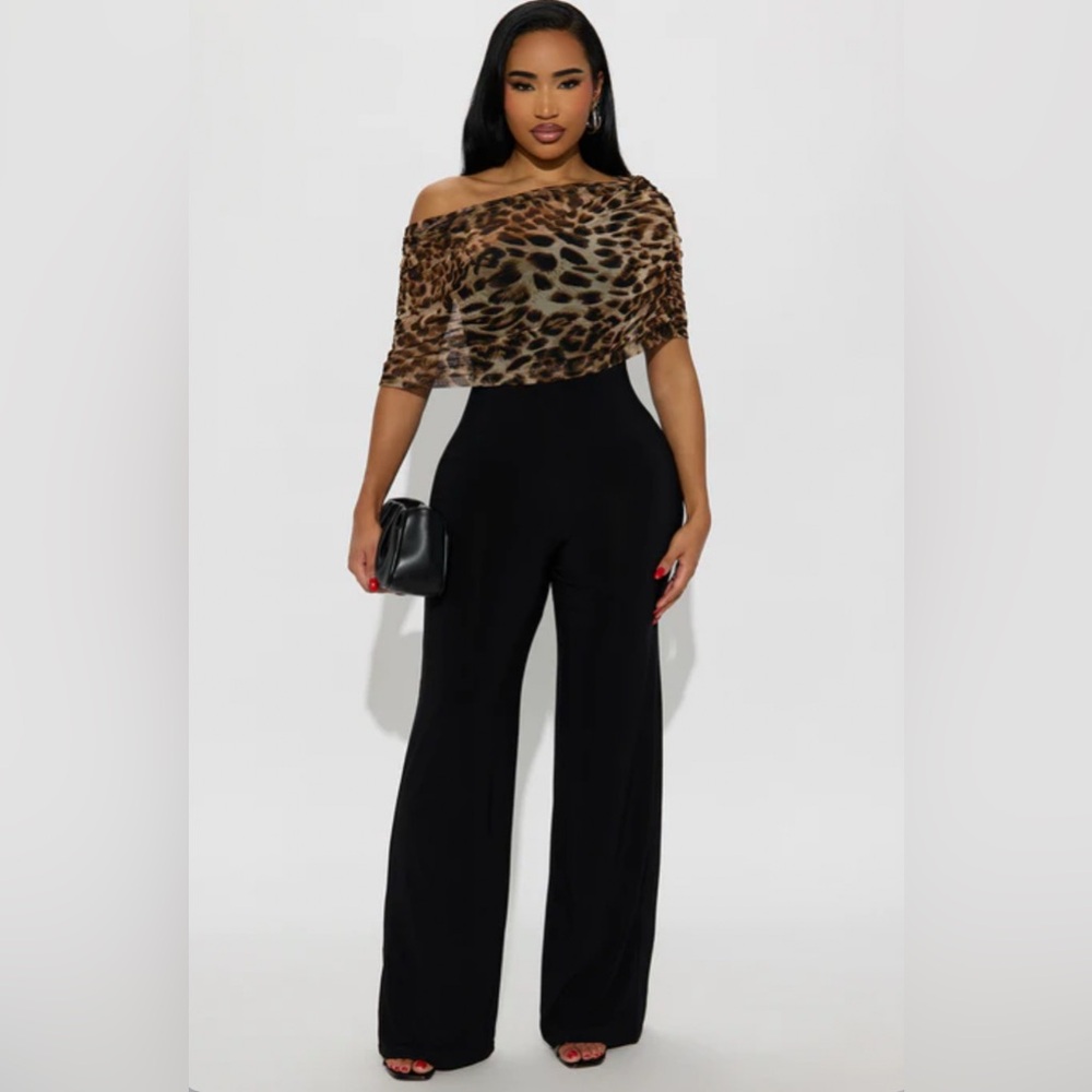 Fashion Nova Jumpsuit with Leopard Top